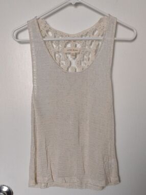 NEW Nordstrom Painted Threads Sheer Crochet Lace Racer Back Casual Tank Top XS